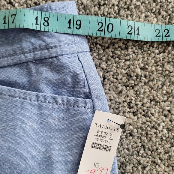 ***Talbots Perfect Crop Pants Light Blue Size 16 - New with Tag!*** - Picture 6 of 9